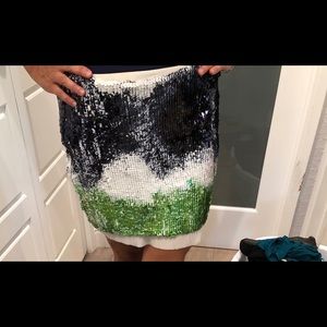 Fully lined sequined skirt